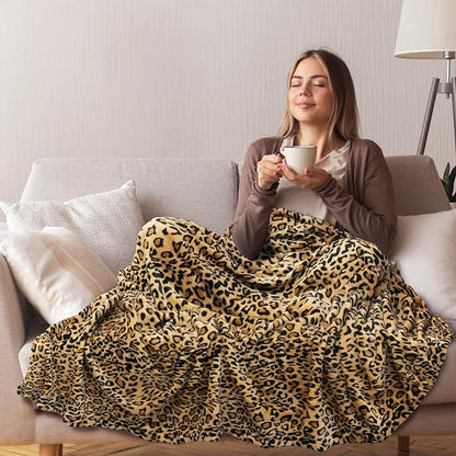 PAVILIA Cheetah Fleece Throw Blanket | Cheetah Leopard Animal Print Flannel Blanket | Soft Velvet Lightweight Microfiber Blanket for Couch Sofa | 50x60 Inches