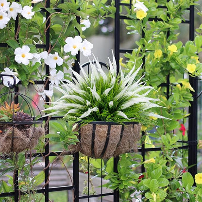 12 Bundles Outdoor Artificial Plants Flowers UV Resistant Fake Grass Plants Tropical Faux Bushes Shrubs for Home Front Porch Outside Planter Garden Landscape Décor