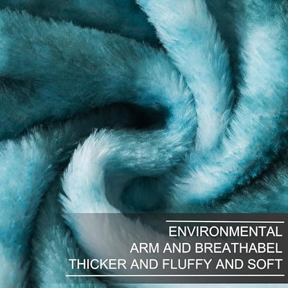 Richave Fuzzy Blanket Twin Size - Teal, Premium Lightweight Anti-Static, Plush and Furry Faux Fur, Reversible Blankets for Twin/Twin XL Extra Long Bed, 66x90 Inches,Teal