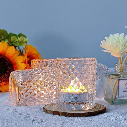 Woho 24pcs Clear Votive Candle Holders, Glass Tea Lights Candle Holder for Wedding Decor, Tealight Candle Holder for Gift Home Decoration