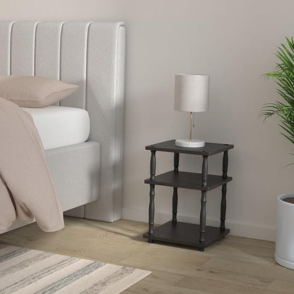 Furinno Turn-N-Tube Easy Assembly Multipurpose End Table / Side Table / Sofa Table / Nightstand, Classic Tubes, French Oak Grey/Black