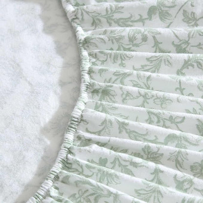 Laura Ashley - Flannel Sheets Full Size, Anti-Pilling & Wrinkle Resistant Cotton, Touchably Soft for All-Season Comfort - Bed Sheets with Matching Pillowcases & Fitted Sheet (Brinna Green)