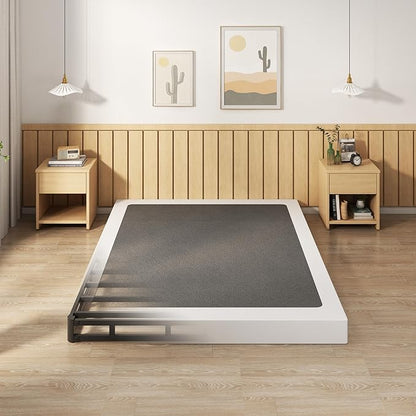 EMODA 5 Inch Box Spring Queen Size Bed Base, Heavy Duty Metal Queen Mattress Foundation with Fabric Cover, Easy Assembly
