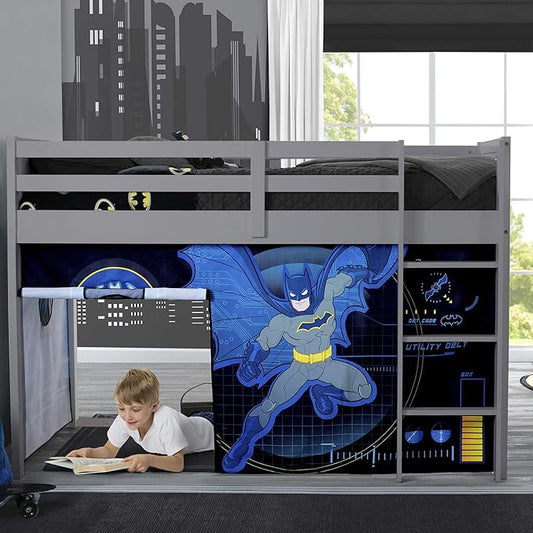 Batman Loft Bed Tent - Curtain Set for Low Twin Loft (Bed Sold Separately) by Delta Children (Pack of 10)