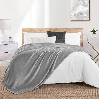 Walensee Fleece Blanket Plush Throw Fuzzy Lightweight Super Soft Microfiber Flannel Blankets for Couch, Bed, Sofa Ultra Luxurious Warm and Cozy for All Seasons (Ash Grey, 90"x90")