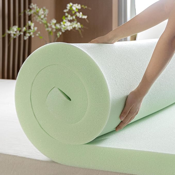 ZINUS 4 Inch Green Tea Memory Foam Mattress Topper, Smaller, More Convenient WonderBox Packaging, Pressure-Relieving Layers, CertiPUR-US Certified, Short Queen
