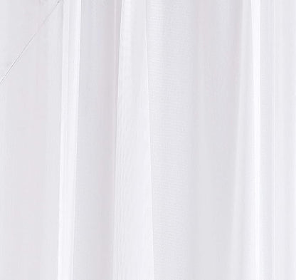 LinenZone White Window Scarf Valance in 216 Inch Size. Use Window Scarves as Canopy Bed or Backdrop Curtains, Curtain Scarf, or Sheer Fabric for Draping. (Amazing 55 x 216, White)