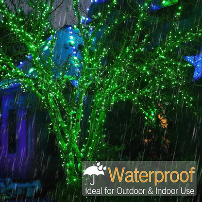 Brizled Green Christmas Lights, 33ft 100 LED 5MM Wide Angle Christmas String Lights, Connectable 120V UL Certified Xmas Tree Light Indoor Outdoor Mini Green Light for Xmas Halloween Tree Party Home