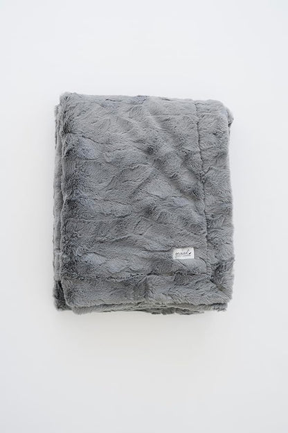 GRACED SOFT LUXURIES Throw Blanket Large Softest Warm Elegant Cozy Faux Fur for Home, Couch, Sofa, Chair, Den, Living Room (Solid Gray, Extra Large 60" x 80")