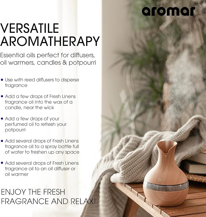 AROMAR Premium Fragrance Oil - Essential Oil for Diffusers & Home Aromatherapy - Baby Soft - 8oz