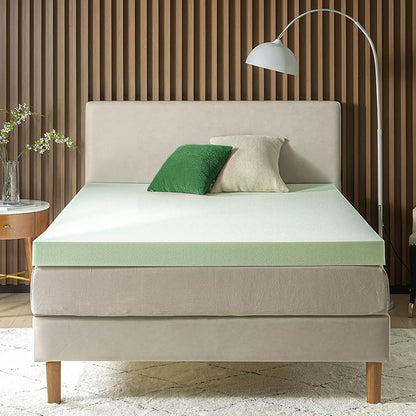ZINUS 4 Inch Green Tea Memory Foam Mattress Topper, Smaller, More Convenient WonderBox Packaging, Pressure-Relieving Layers, CertiPUR-US Certified, King