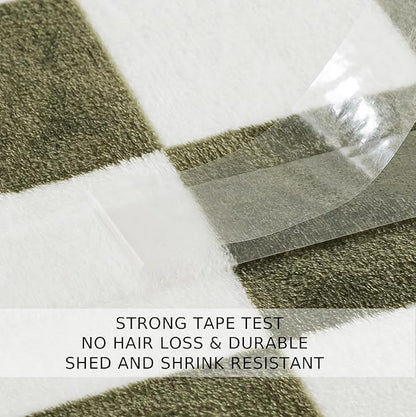 Checkered Queen Size Blanket,90x90 Inches Sage Green Microfiber Soft Cozy Fluffy Warm Hand Made Queen Throw Blankets for Queen Full Bed,Couch, Sofa, Chair, Camping, Picnic,Sage Green