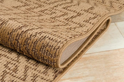 Custom Length Cut to Size Tribal Ethnic Southwestern Inspired Hallway Runner Rug, Non Slip Rubber Backed, 31 inch Wide X Customized Length, Inca Tan, 31 inch X 5 feet