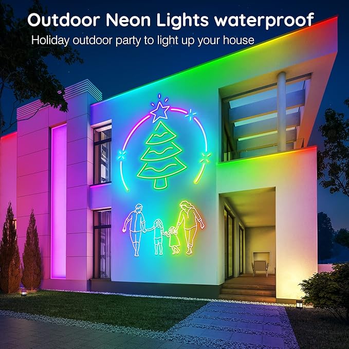 AILBTON 20FT Led Neon Rope Lights Control with App/Remote,Flexible Led Rope Light,Multiple Modes,IP65 Outdoor RGB Lights Waterproof,Music Sync Gaming Led Neon Strip Light for Bedroom Decor