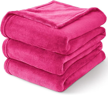 BEDELITE Fleece Blanket Twin Size Hot Pink Throw Blankets for Couch & Bed, 300GSM Luxury Plush Cozy Fuzzy Blanket 60x80 inches, Super Soft Warm Lightweight Throw Blanket for Travel Camping