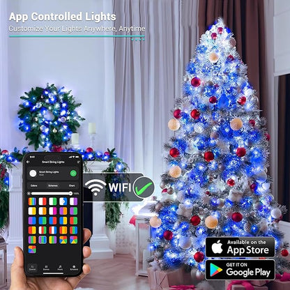 Brizled Smart Christmas Lights, 196ft 600 LED Smart WiFi Color Changing String Lights App Controlled, RGB Christmas Tree Lights Work with Alexa & Google Home for Halloween Indoor Outdoor Decor