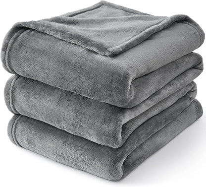 BEDELITE Fleece Blanket Twin Size Grey Throw Blanket for Couch & Bed, Luxury Plush Cozy Fuzzy Blanket 60x80 inches, Super Soft Warm Lightweight Throw Blanket for Travel Camping