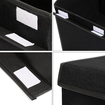2 Pack Large Toy Box Chest Storage with Flip-Top Lid, Collapsible Kids Toy Storage Bin Boxes s for Toys, Playroom Organizers, 25"x13" x16" (Linen Black)
