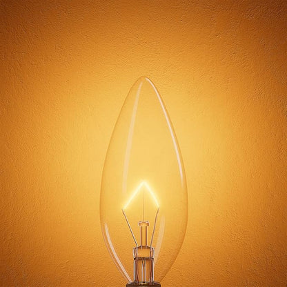 12-Pack E12 Candelabra Light Bulbs 40W Warm White 2500K, 380 Lumen Chandelier Light Bulb for Ceiling Fan, Indoor or Outdoor, B10 Clear Incandescent Candle Bulbs, Dimmable