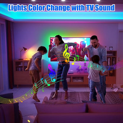 maylit ICRGB TV LED Backlight, 8.2ft Bluetooth LED Lights for TV 24-60in, USB Powered TV Lights Kit with Remote and App Control, Music Sync, Color Change with TV Sound, Bias Lighting for HDTV