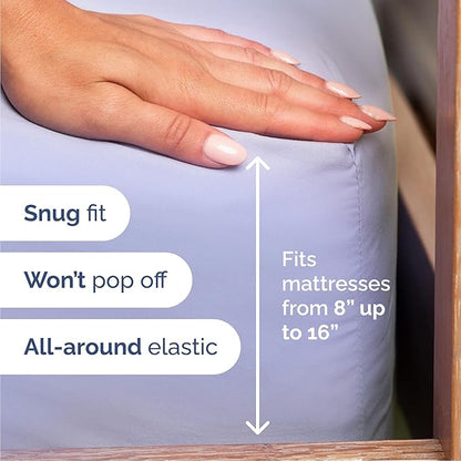 Full 6 Piece Sheet Set - Comfy Breathable & Cooling - Ultra Soft Hotel Luxury Bedding Set w/ 8-16 Inch Deep Pockets - 1 Flat & 1 Fitted Sheet & 4 Pillowcases - Wrinkle Free and Easy Care - Lavender