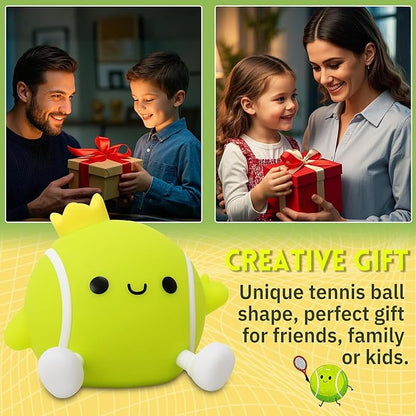 Tennis Gifts, Tennis Ball Night Light for Boys-Rechargeable Squishy Silicone Lamp,Cute Tennis Ball lamp for Tennis Sports Lovers Boys Girls Birthday Gifts