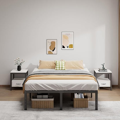 Metal Bed Frame Queen Size - 16 Inch Heavy-Duty Queen Platform Bed Frame No Box Spring Needed, Easy Assembly, Noise-Free, Sturdy Mattress Foundation, Underbed Storage Space
