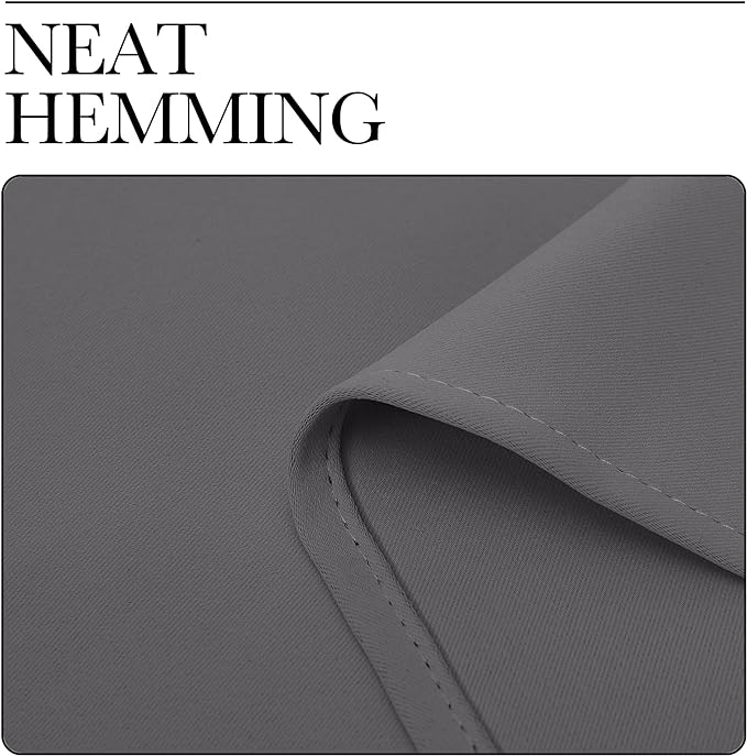 NICETOWN Blackout Curtains Panels for Bedroom, 2 Panels, 66 x 60 Inch, Gray, 3 Pass Microfiber Noise Reducing Thermal Insulated Solid Ring Top Blackout Window Drapes
