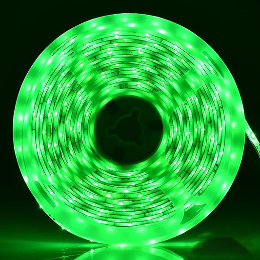 iNextStation 12V LED Light Strip IP65 Waterproof Green LED Strip Lights 16.4ft/5m Cuttable 300 SMD 2835 LED Tape Flexible Led Lights for Bedroom Outdoor Indoor Decor (Power Adapter not Included)