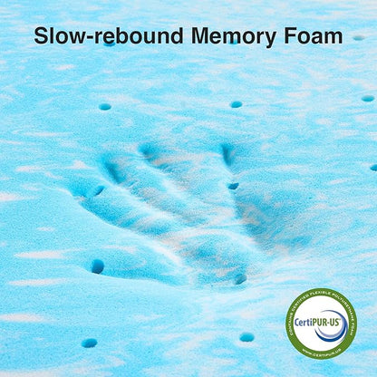 Novilla Memory Foam Mattress Topper California King - 3 Inch Cooling Gel Infused Memory Foam | Slow-Rebound Pressure Relief | CertiPUR Certified | Comfort for Sleeper Sofa, RV, Camper, Dorm Room