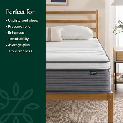 ZINUS 10 Inch True Support Hybrid Mattress [New Version], Queen, Fiberglass Free, Medium Feel, Motion Isolation, Certified Safe Foams & Fabric, Mattress in A Box