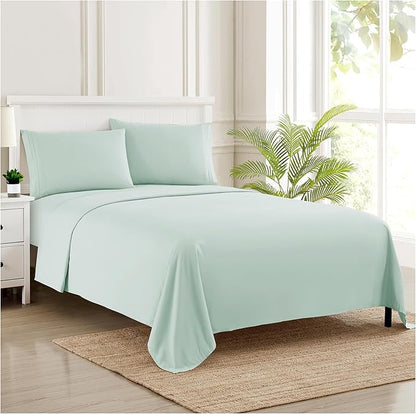 California King Sheet Sets - Breathable Luxury Sheets with Full Elastic & Secure Corner Straps Built In - 1800 Supreme Collection Cal King Deep Pocket Bedding Set, Sheet Set, California King, Mint