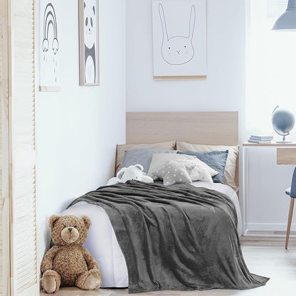 Utopia Bedding Fleece Blanket Twin Size Grey 300GSM Luxury Anti-Static Fuzzy Soft Microfiber Bed Blanket (60x80 Inch)
