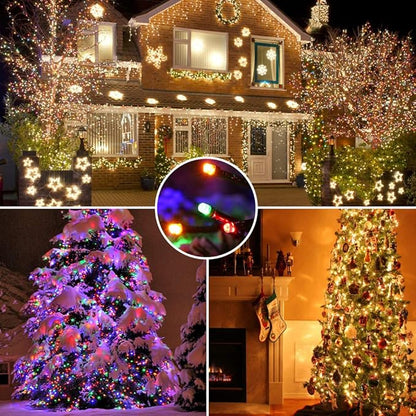 Brizled Christmas String Lights, 33ft 100 LED Color Changing Christmas Lights with Remote, 11 Modes Warm White & Multicolor Xmas Tree Light Connectable Decorative Light String for Xmas Tree Home Party