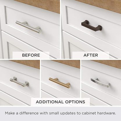 Franklin Brass (10-Pack) – Soft Iron Cabinet Handles, 3 Inch Hole Center, Pulls for Drawers, Kitchen Cabinet Door, Dressers | Pierce