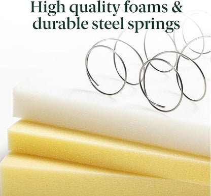 ZINUS 12 Inch Foam and Spring Hybrid Mattress [New Version], Queen, Fiberglass Free, Medium Firmness, Durable Support, Certified Safe Foams & Fabric, Mattress in A Box