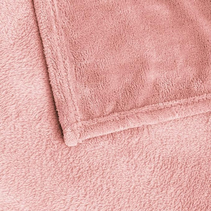 BEDELITE Fleece Blankets Queen Size Pink Throw Blankets for Bed, Luxury Plush Cozy Fuzzy Blanket 90x90 inches, Super Soft Warm Lightweight Throw Blanket All Seasons Suitable