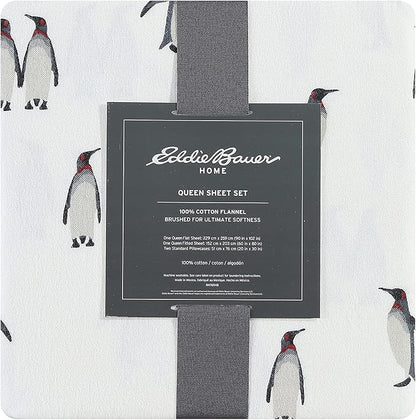 Eddie Bauer - Full Sheets, Cotton Flannel Bedding Set, Brushed For Extra Softness, Cozy Home Decor (Rookeries, Full)