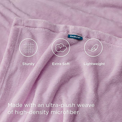 Bedsure GentleSoft Fleece Blankets Queen Size Lilac Lavender - Bed Blanket Soft Lightweight Plush Fuzzy Cozy Luxury Microfiber, 90x90 inches