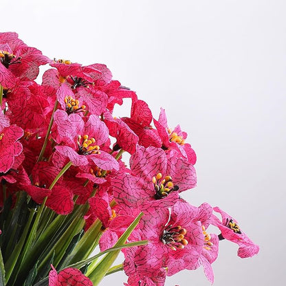 AGIRL 24 Bundles Artificial Flowers for Outdoor,No Fade Fake Plastic Flowers Faux Plants for Decoration Hanging Planters Indoor Outside Garden Porch Window Box Home Wedding Farmhouse