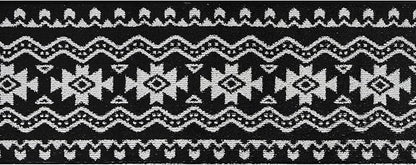 Custom Length Cut to Size Tribal Ethnic Southwestern Inspired Hallway Runner Rug, Non Slip Rubber Backed, 31 inch Wide X Customized Length, Aztec Black, 31 inch X 8 feet