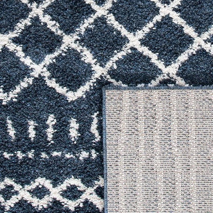 SAFAVIEH Arizona Shag Collection Area Rug - 10' x 14', Slate Blue & Ivory, Moroccan Design, Non-Shedding, 1.6-inch Thick, Ideal for High Traffic Areas in Living Room, Bedroom (ASG741L-10)