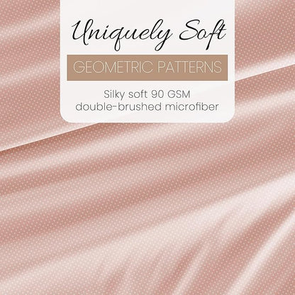 Linen Market 4 Piece King Sheet Set - Breathable, Double-Brushed Patterned Cooling Sheets – Oeko-TEX Certified Ultra Soft & Wrinkle-Free 16" Deep-Pocket King Sheets - Easy Care My Heart Pink