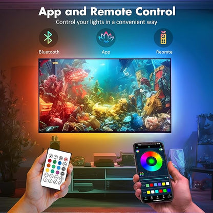 Maylit ICRGB TV LED Backlight, App Control LED Lights for 20-36in TV/Monitor, Music Sync Color Changing TV LED Strip Lights for Home Decor, USB Powered Gaming Accessories Lights for Bedroom Room Decor