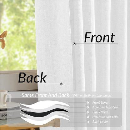 KangBang White Pinch Pleated Curtains Blackout 84 Inch Length 2 Panels Set, Thermal Insulated Pleated Drapes with Hooks for Bedroom Living Room, Elegant Modern Decor, Pure White, 40Wx84L