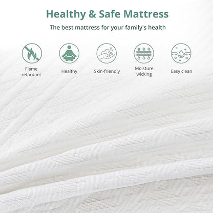 EGO White 10 Inch Short Queen Memory Foam RV Mattress, Cooling Gel Green Tea Mattress for RVs, Campers & Trailers, Bed in a Box, CertiPUR-US Certified, 60"x75", Medium Firm