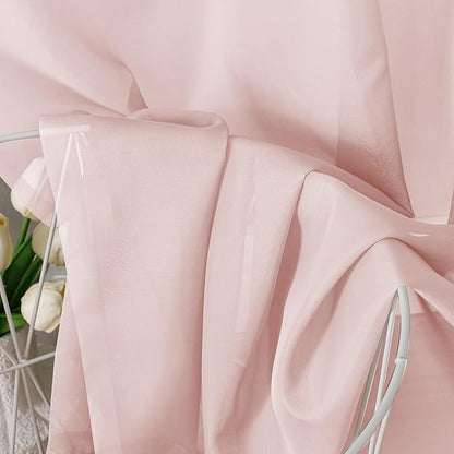 Aiyufeng Blush Pink Sheer Curtains 54 Inch Length 2 Panels Set, Light Filtering Airy Rod Pocket Light Pink Window Curtain Treatment Drapes for Kitchen Bedroom Living, Each 42Wx54L Inches