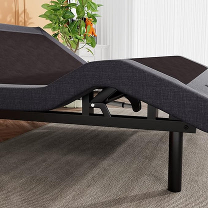 SHA CERLIN Electric Adjustable Bed Base, Ergonomic Upholstered Full Size Bed Frame with Upgraded Motors and Wireless Remote Control, Independent Head and Foot Incline, Assembly Required