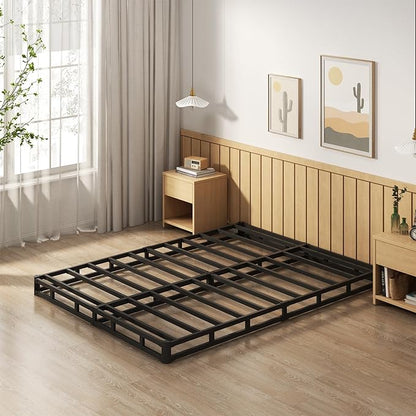 EMODA 5 Inch Full XL Box Spring, 3000 LBS Heavy Duty Metal XL Full Mattress Foundation with Fabric Cover, Easy Assembly, Black