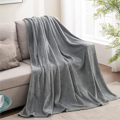 BEDELITE Fleece Blanket Grey Throw Blanket for Couch & Bed, Luxury Plush Cozy Fuzzy Blanket 50" x 70", Super Soft Warm Lightweight Fall Throw Blanket for Travel Camping